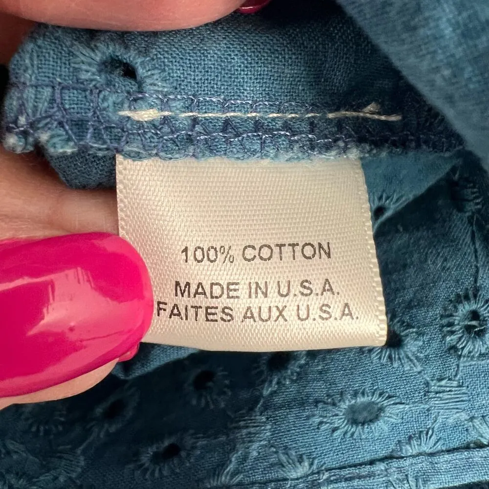 Misa Los Angeles XS Tiered Lagenlook Denim Skirt Indigo Blue Elastic Waist NWT - Image 9