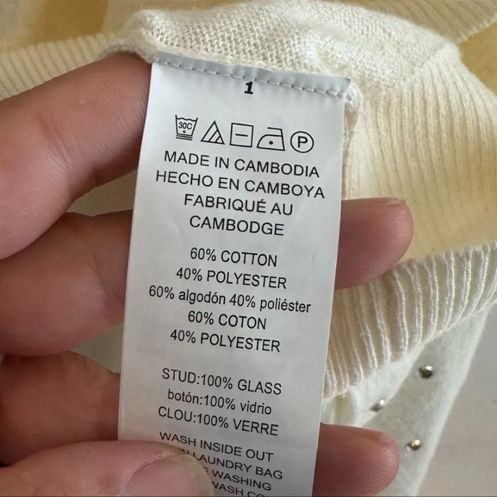 Michael Michael Kors Studded Sleeve Sweater – Bone White – Size L - NWT - Image 6