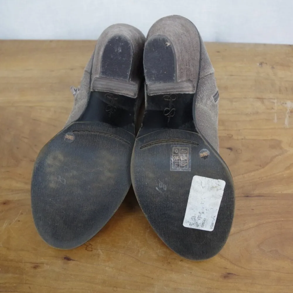 Jessica Simpson Rough Suede Leather Zip Up Ankle Boots Size 10M - Image 9