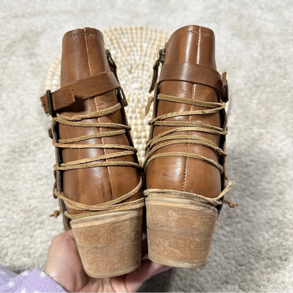 Roan by Bed Stu Women’s Jag Suede Leather Ankle Boots Distressed in Dark Tan 8 Brown - Image 8