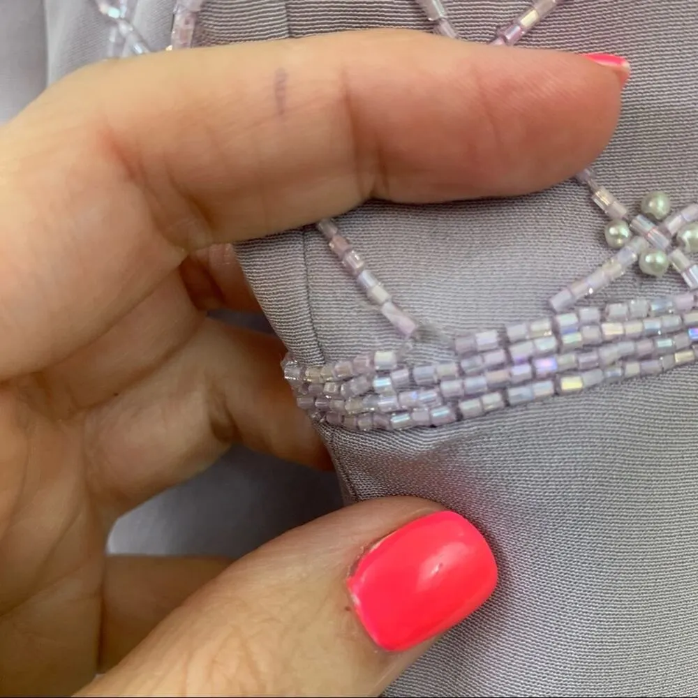 Montage Collection by Mon Cheri Sleeveless Maxi Beaded Lavender Wedding Dress Purple Size 16 - Image 4