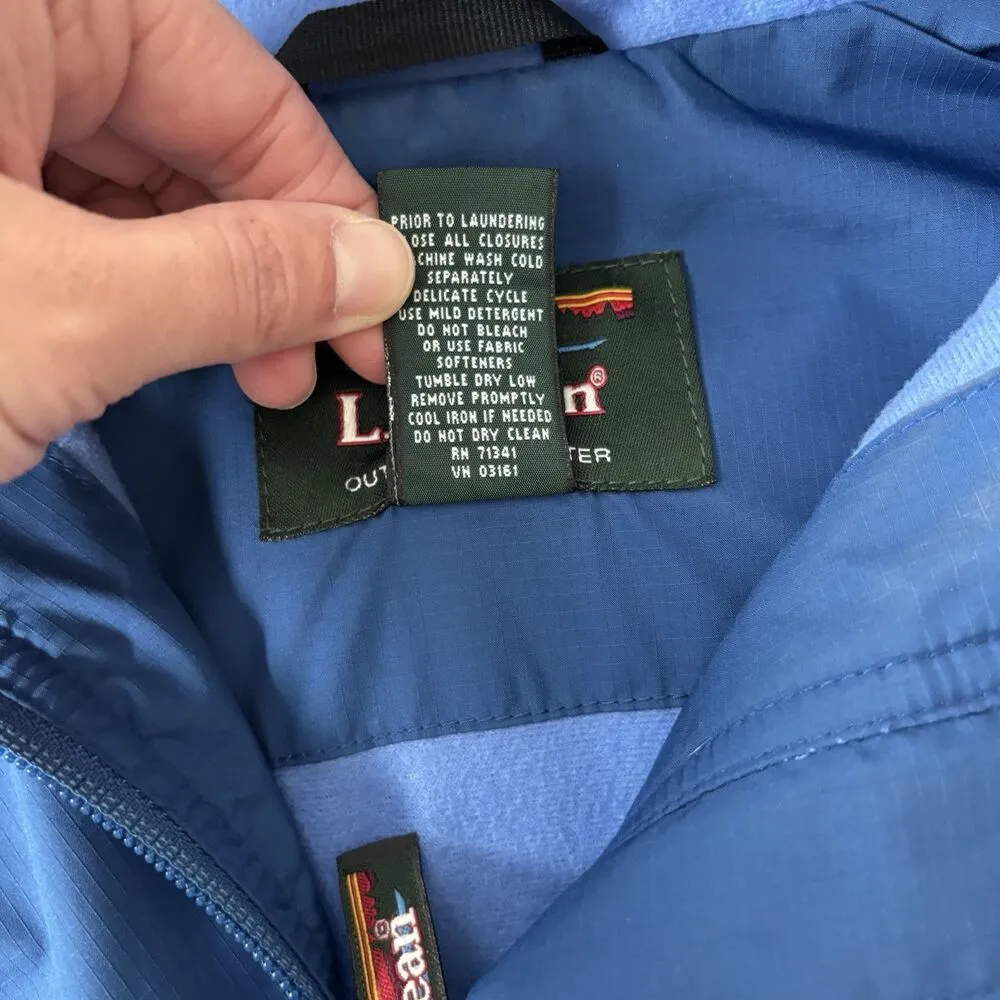 LL Bean Jacket Womens Size Medium Blue Fleece Windbreaker Zip Up Long Sleeve - Image 8