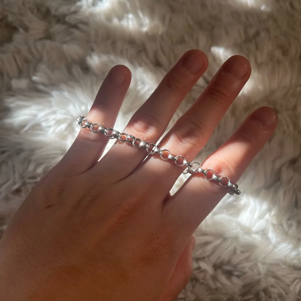 Vintage sterling silver rolo chain bracelet - Image 3