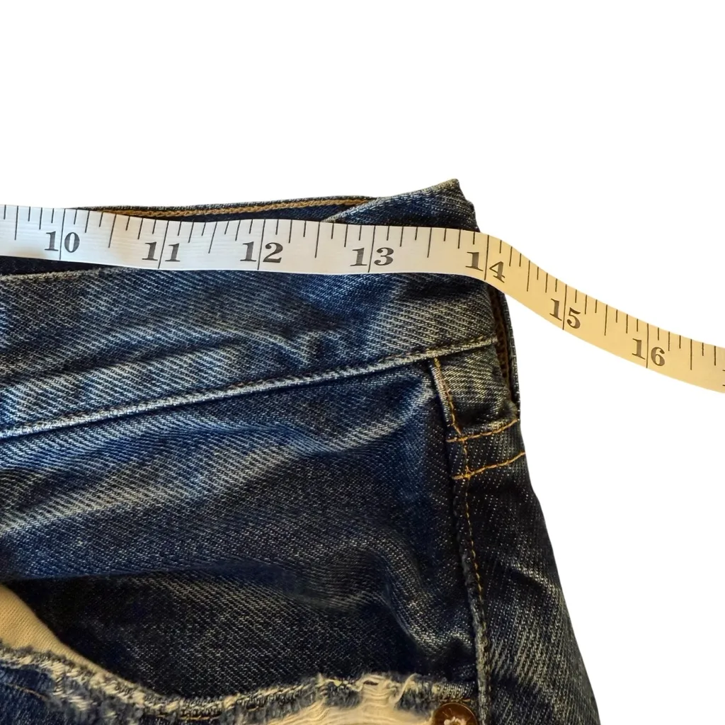 Agolde Womens 90s High Rise Loose Fit Distressed Blue Jeans Size 25 Raw Hem - Image 11