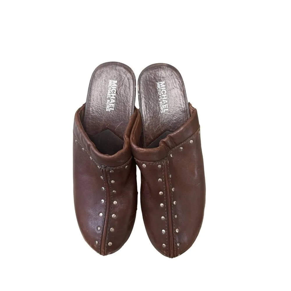 Michael Kors women’s brown shoes/clogs vintage size 9M 2” heels SKU 2725 - Image 4