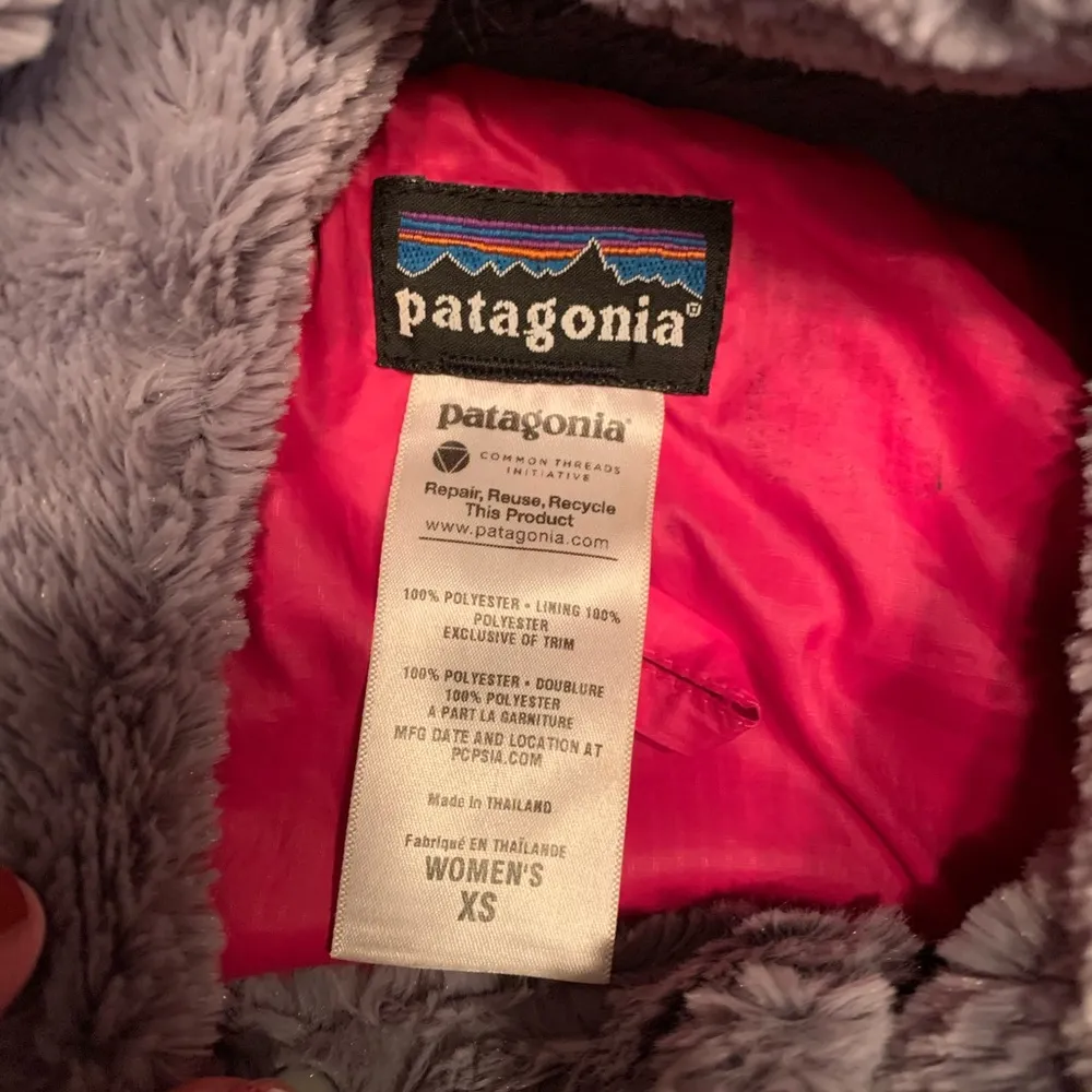 Patagonia Pelage Jacket Women Size XS Gray Fleece Faux Fur Full Zip Fuzzy w Snap - Image 5