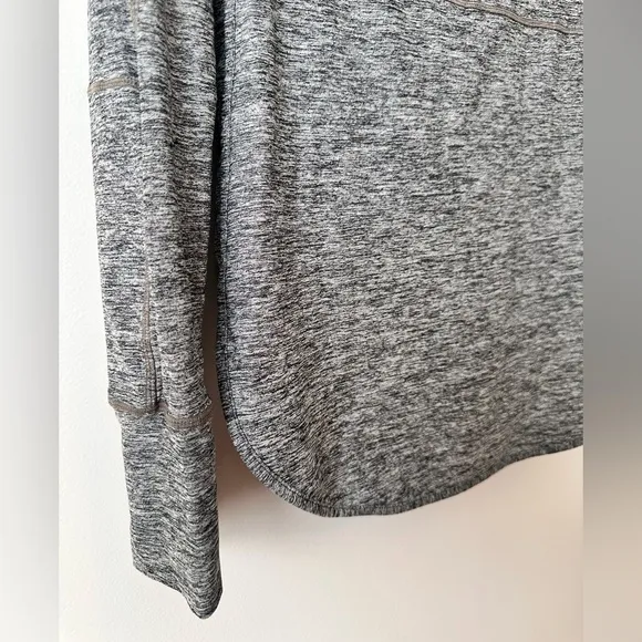 ATHLETA Long Sleeve Ruched‎ Heathered Gray Full Zip Jacket Zipper Pockets Small - Image 7