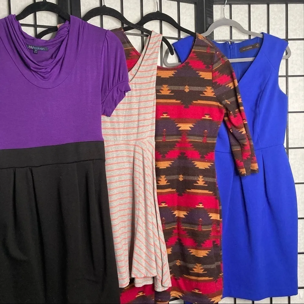 American Rag The Limited Mini Dress Bundle (4) Blue Black Small Medium - Image 5