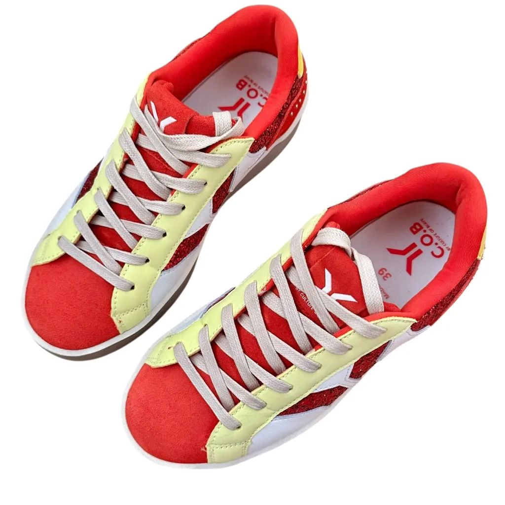 Culture of Brave COB Wing Play Hi Star Glitter Platform Sneakers Size 8 8.5 Red - Image 2