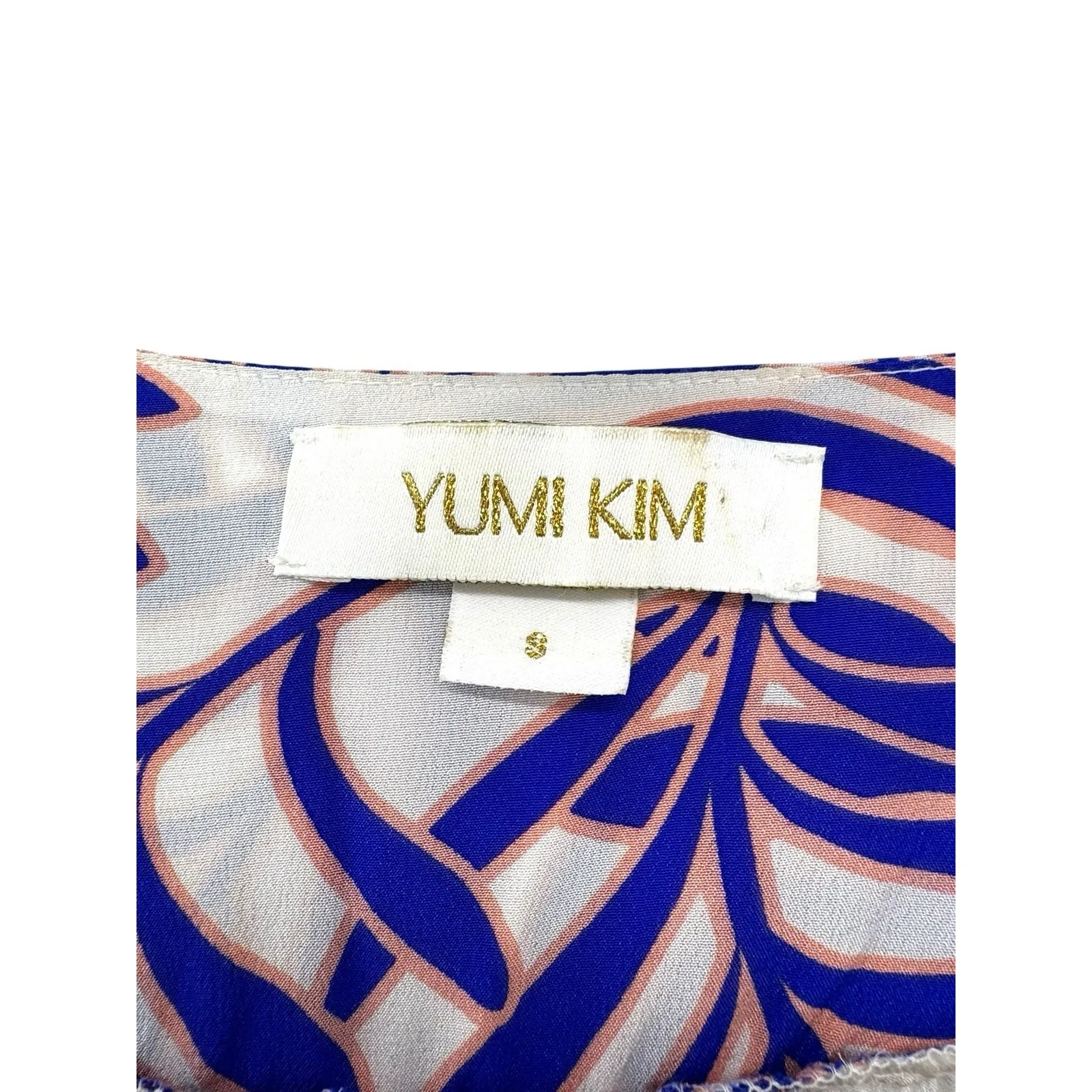 Yumi Kim Silk Wrap Dress S Vacation Palm Print Sleeveless Tie Resort Cruise Mini - Image 5