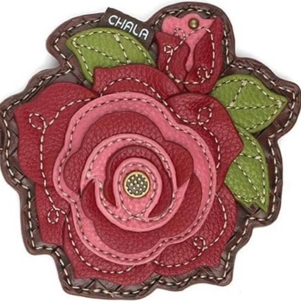 Chala Rose Key & Card Holder Pink Red - Image 2