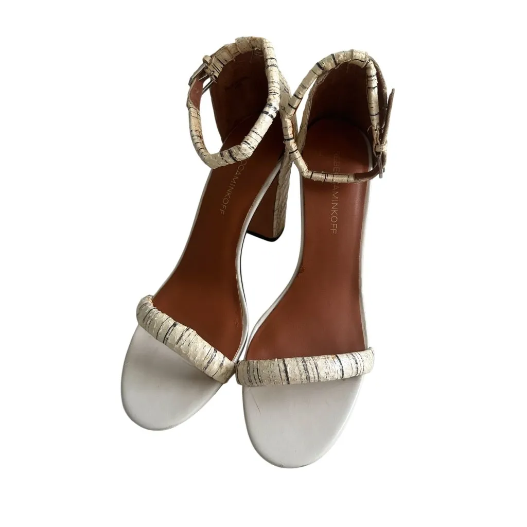 REBECCA MINKOFF Straw Woven Ankle Strap Heels Size 10 - Image 2