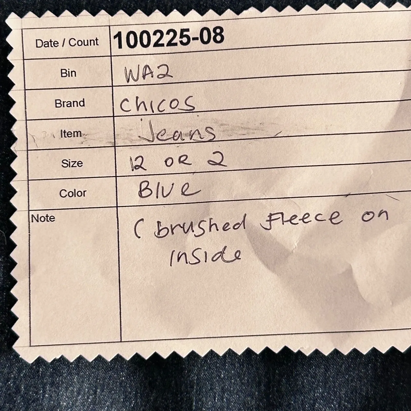 Chicos Fleece Backed Jeans Blue 12 Or 2 - Image 13