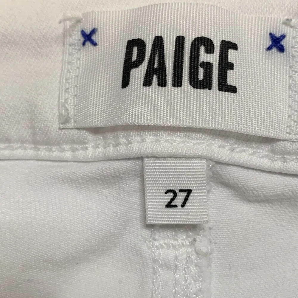 Paige Verdugo Ankle White Distressed Holes Fray White Women’s Sz 27 Jeans Pants - Image 8