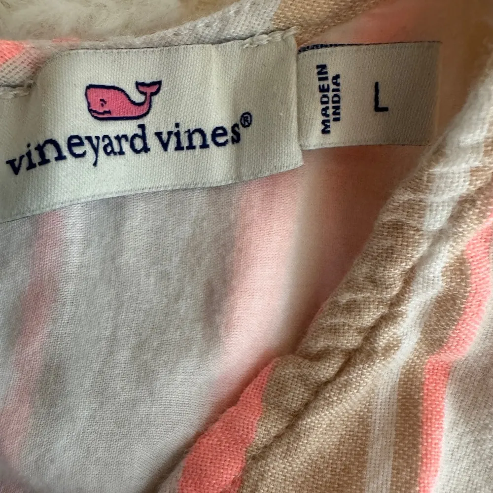 Vineyard Vines Pink and White Striped Dress Size Large. F59 - Image 13