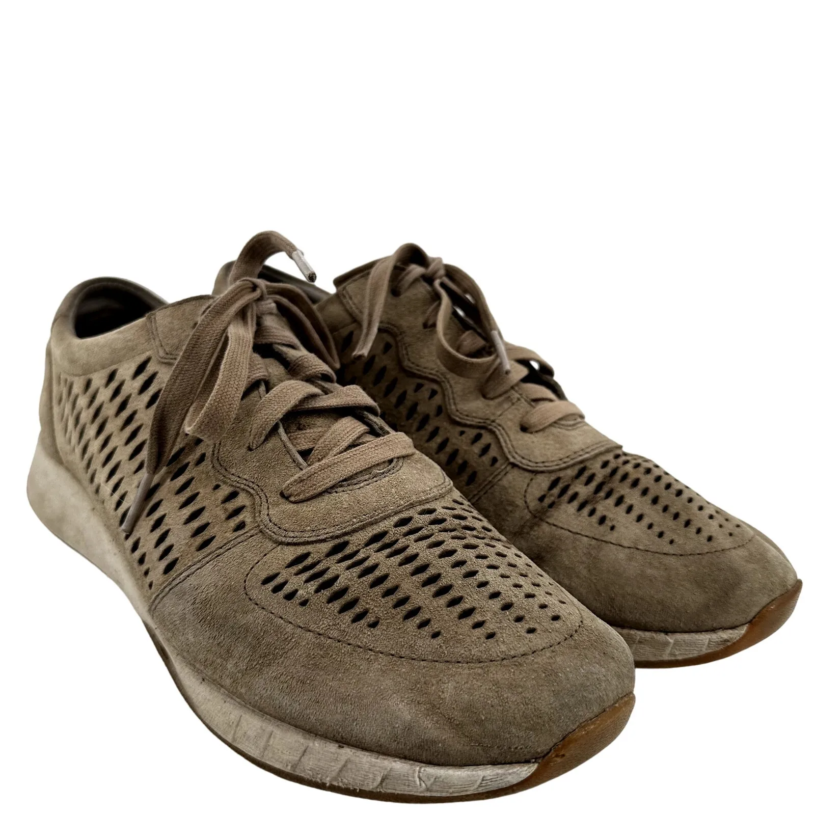 Dansko Charlie Lace Up Sneakers Perforated Cutout Suede Arch Support Beige 11 - Image 2