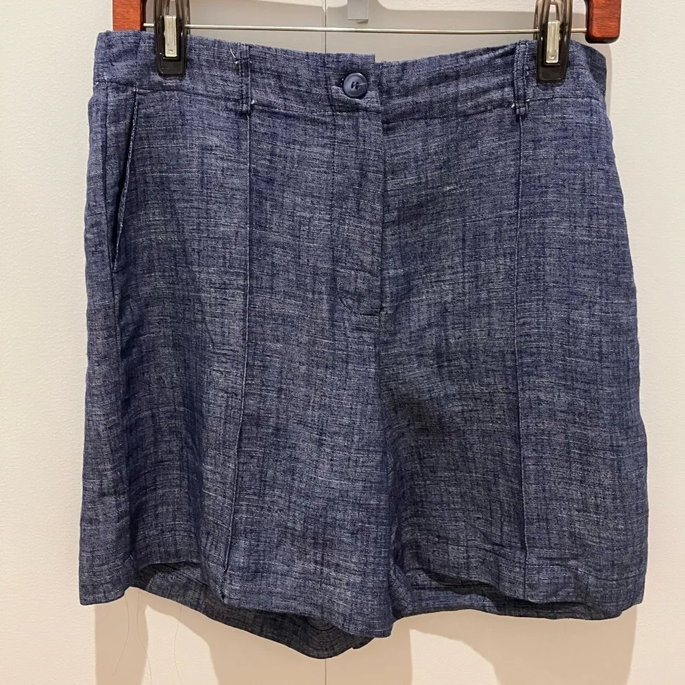 Blue Chambray Shorts by Golf Used linen blend Size 38 - Image 2