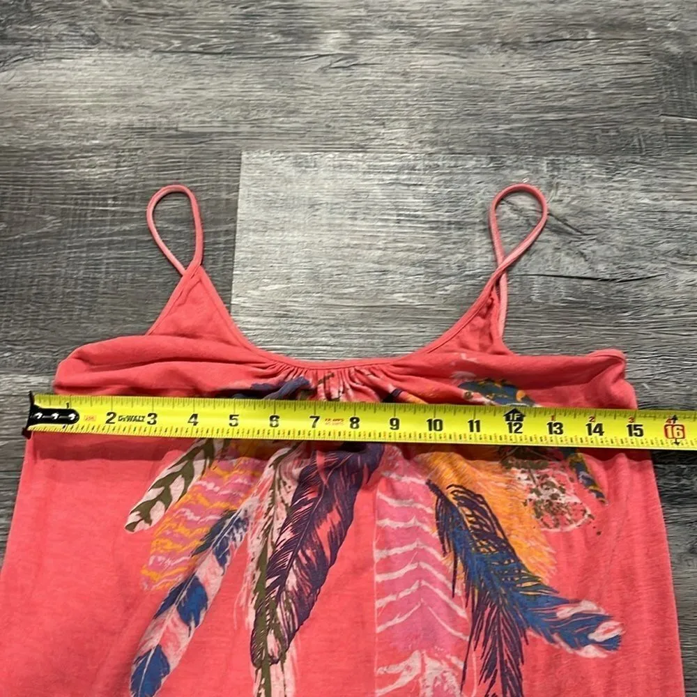 Nordstrom M. Rena pink feather pattern tunic tank top xs/s - Image 5