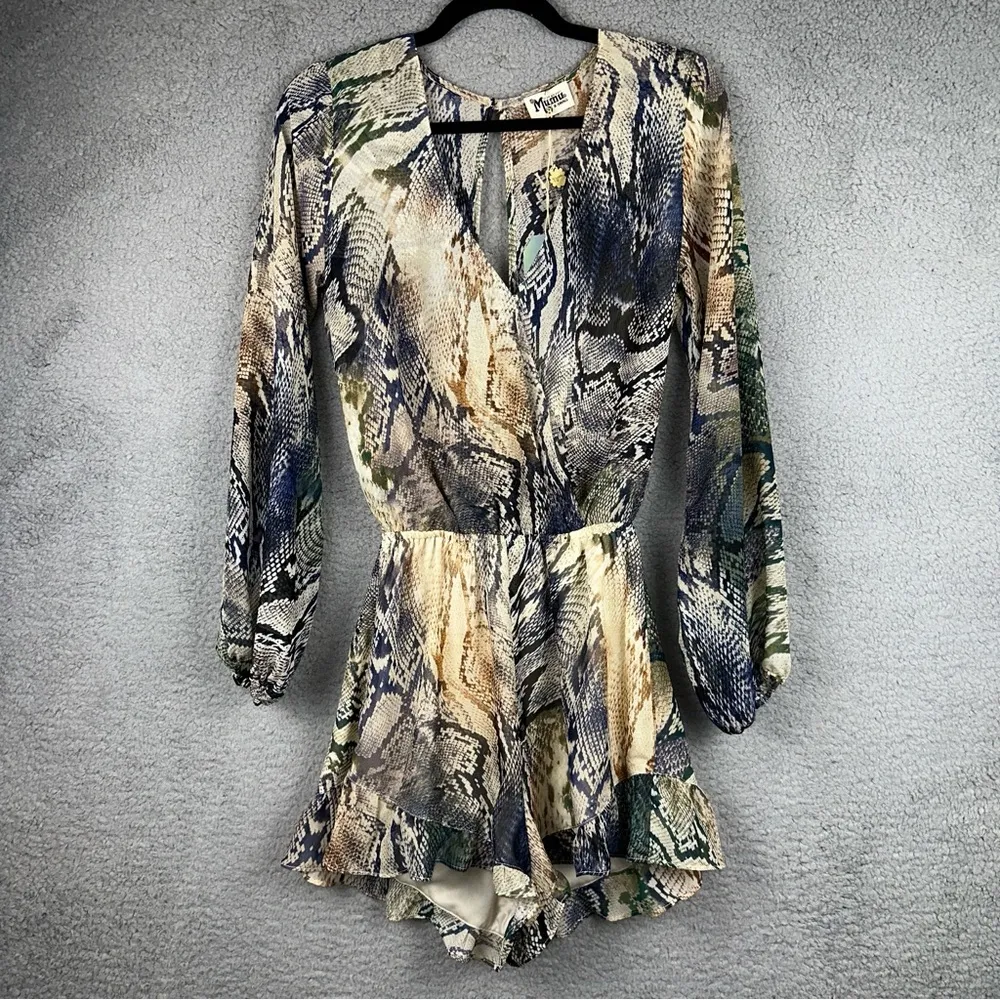 Show Me Your Mumu Jumpsuit Womens X-Small Cream Multicolor Rocky Romper Rioconda - Image 2