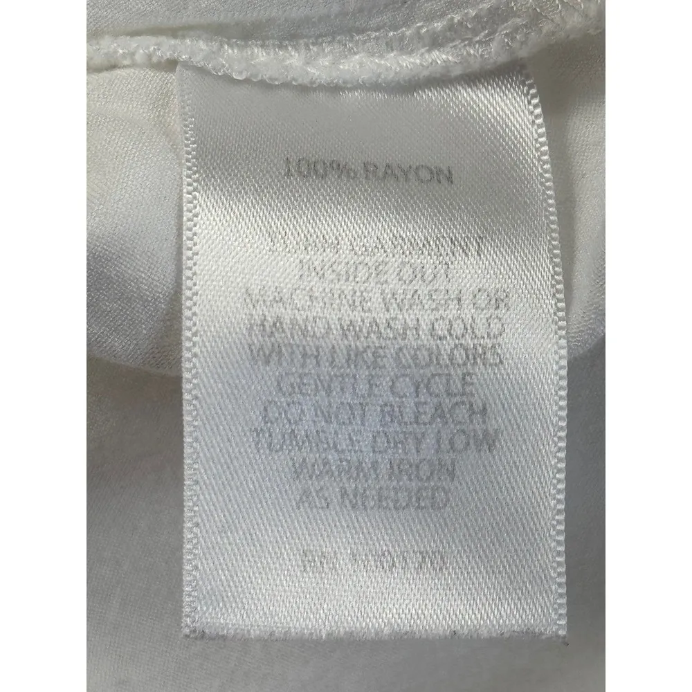 Saint Tropez West Embroidered Blouse Top White Blue Long Sleeve Boho Medium - Image 11