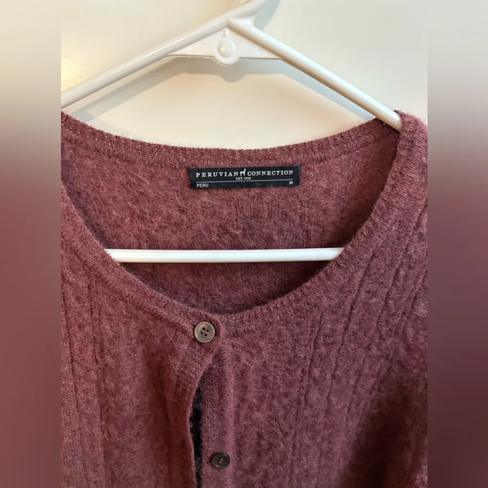 Peruvian Connection Dusty Rose Knit Cardigan - Image 2