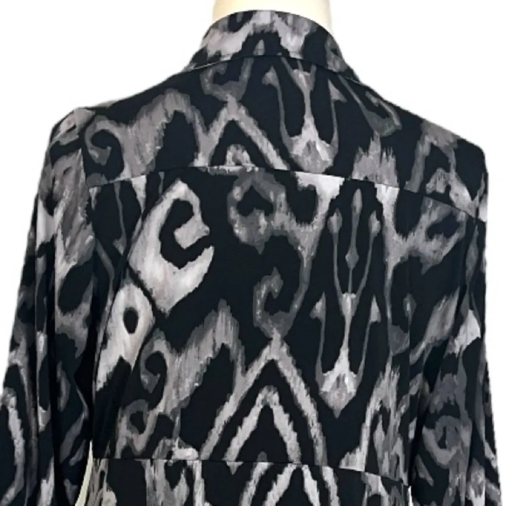 Lane Bryant Dress Collared Wrap Top V-neck Jersey Black Gray Women’s Size 18/20 - Image 8