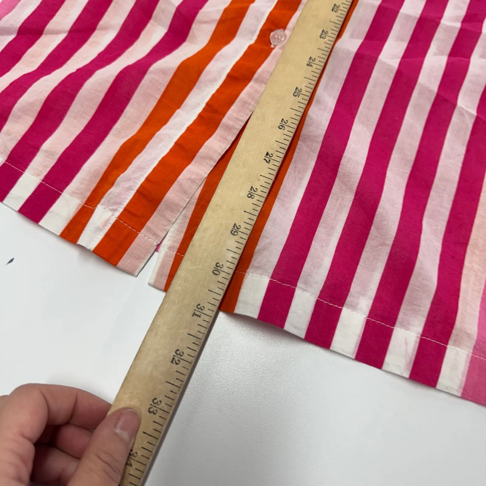 BEACH RIOT Shirt Womens Small Medium Pink Orange Alexa Stripe Button Down Swim - Image 12