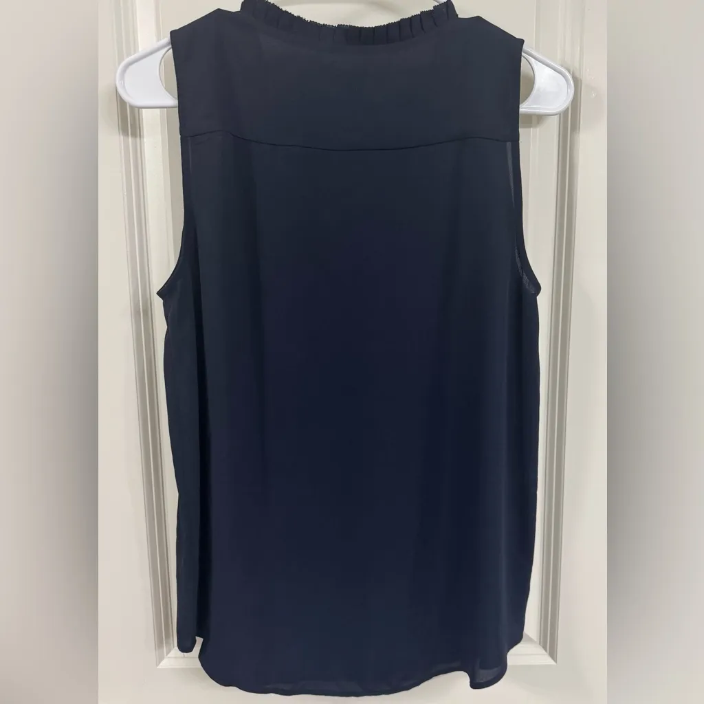 Ann Taylor Navy Pleated Blouse - Image 4