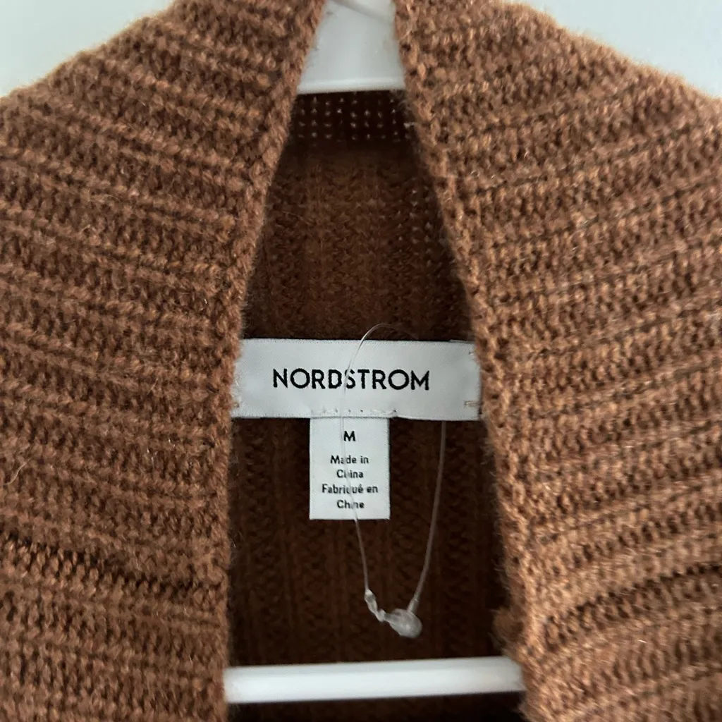 NORDSTROM Stripe 100% Cashmere Mock Neck Sweater - Image 3