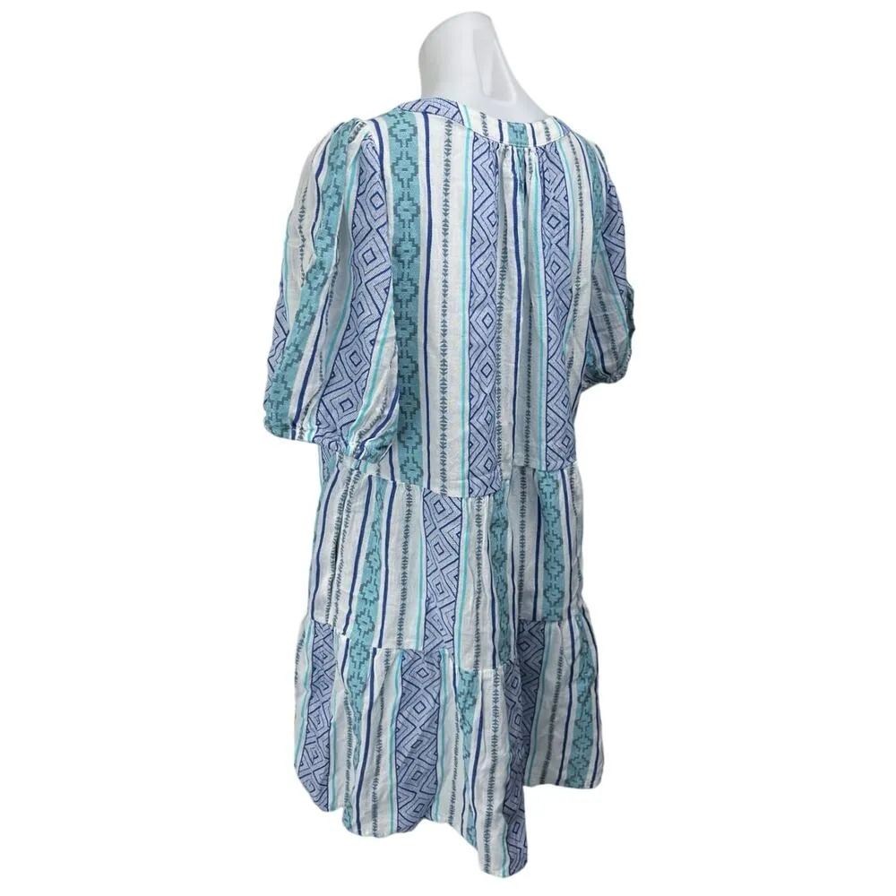 Velvet by Graham & Spencer Monique Blue Puff Sleeve V - Image 6