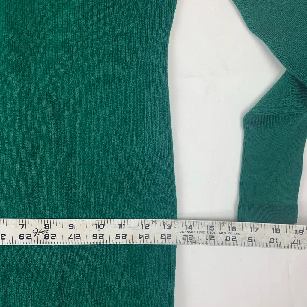 J. Crew size small green ribbed Long Sleeve Dress new Christmas holiday photo - Image 9