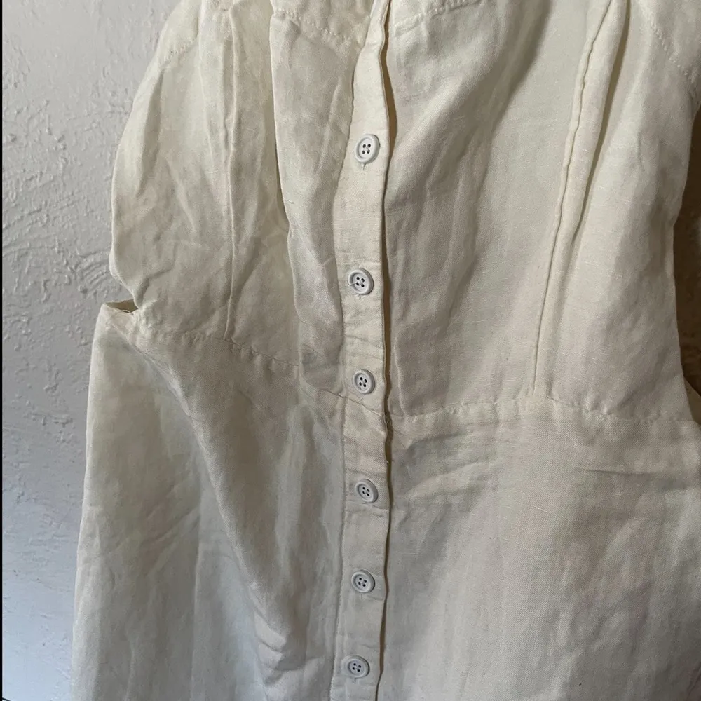 Anthropologie Maeve Colorblocked Contrast Midi Dress Smocked Black White - Image 7