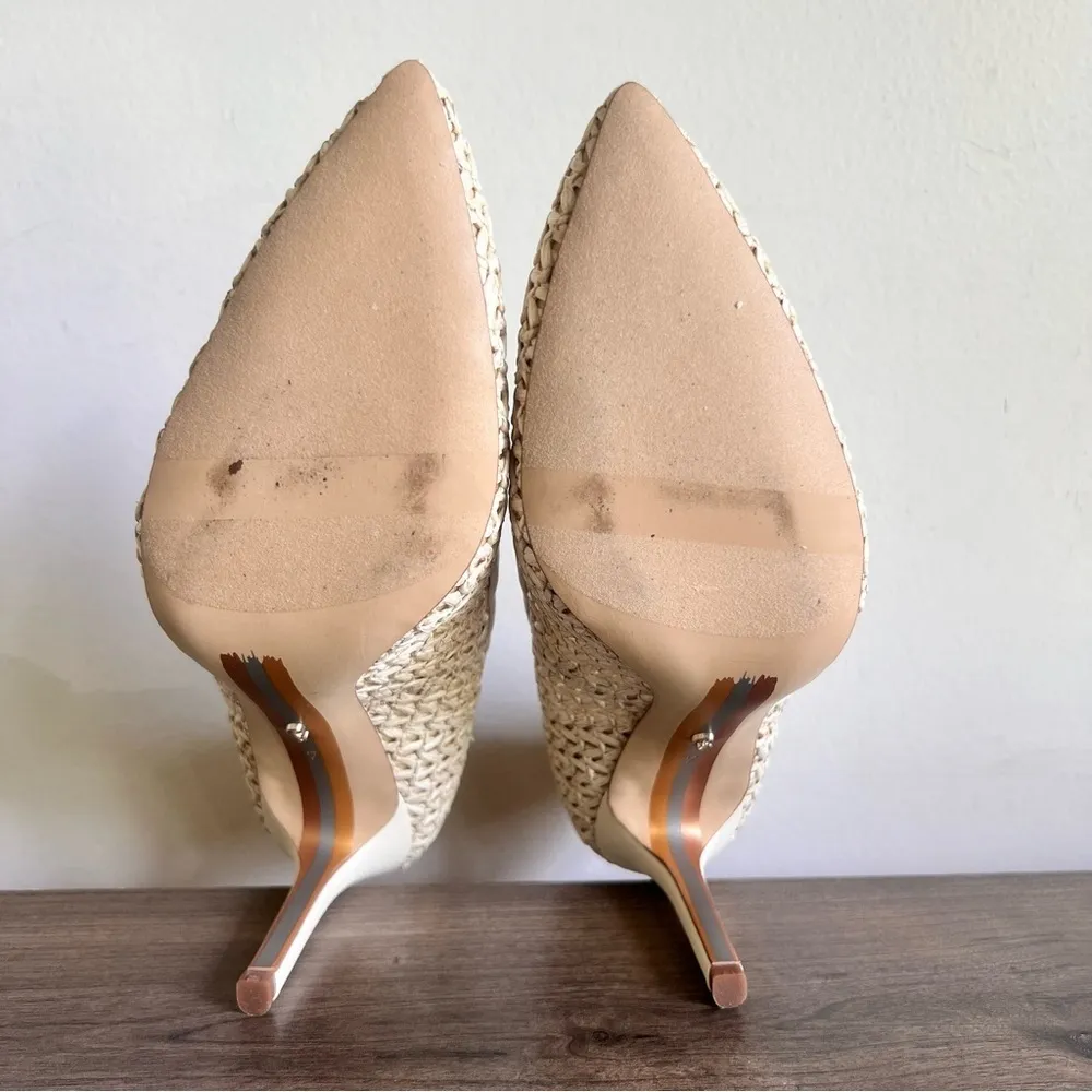 Sam Edelman Hazel Ivory Raffia Pointed Toe Women's Shoe Size 7 #B1184 - Image 9