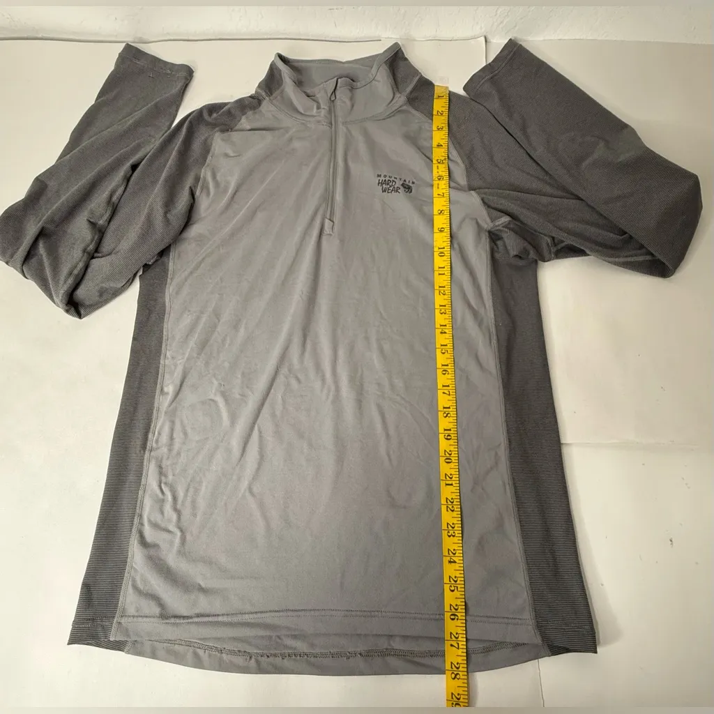Mountain Hardwear WickQ 1/4 Zip Pullover Size M Gray Stretch Activewear Running - Image 4