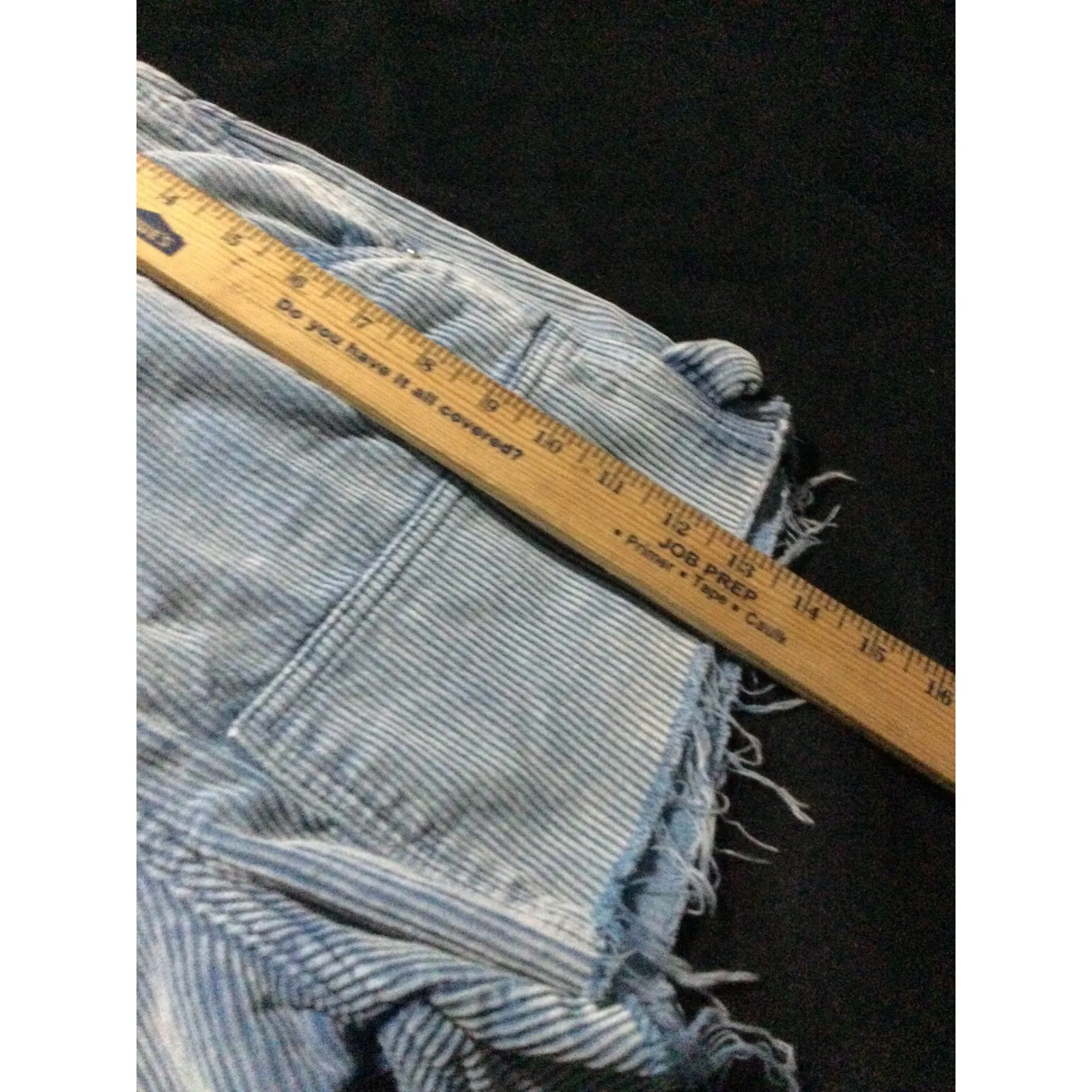 BDG Urban Outfitters Corduroy Carpenter Shorts BlueStriped Distressed RawSize 28 Blue - Image 3