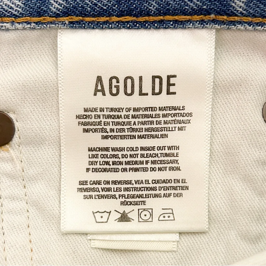 Agolde Curio Light Wash Mid Rise Relaxed Boot Cut Off Distressed Jeans 30 NWT - Image 12