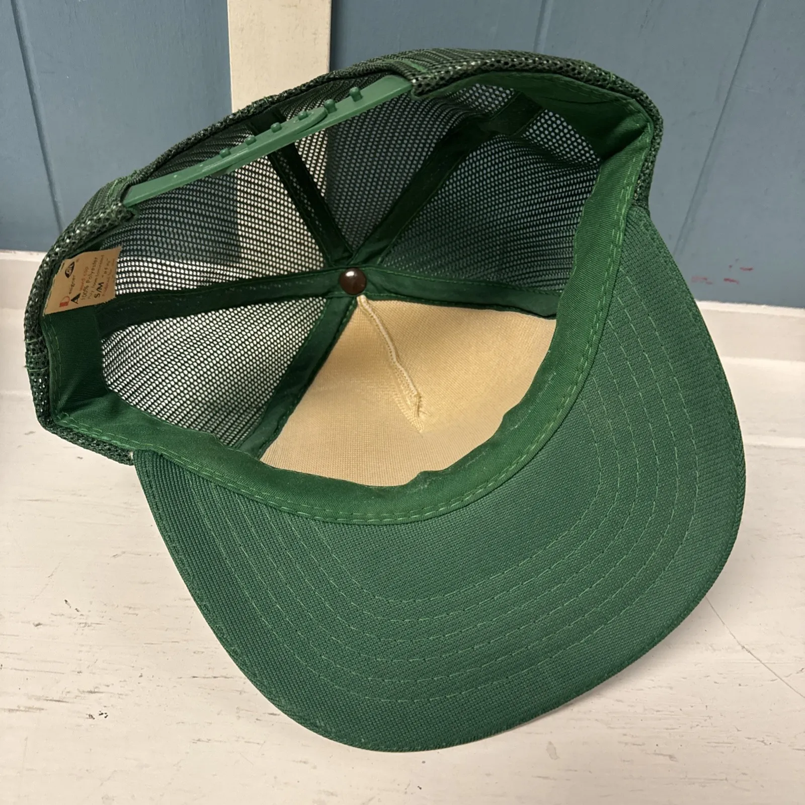 1985‎ The WOOD Family Reunion Trucker Hat Snapback Cap W/ Green Horseshoe Clover Blue - Image 5