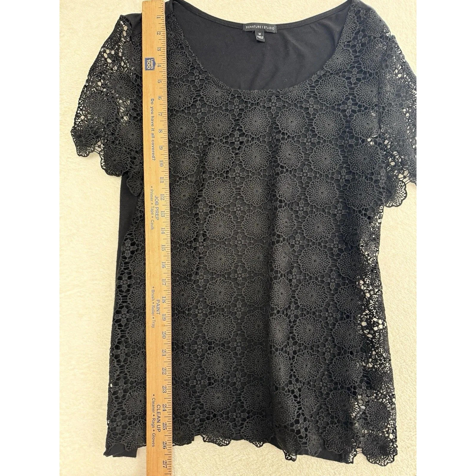 Black Lace Top Whimsigoth Witchy Dark Romantic Fairy Flare Feminine Boho Size M Size M - Image 6