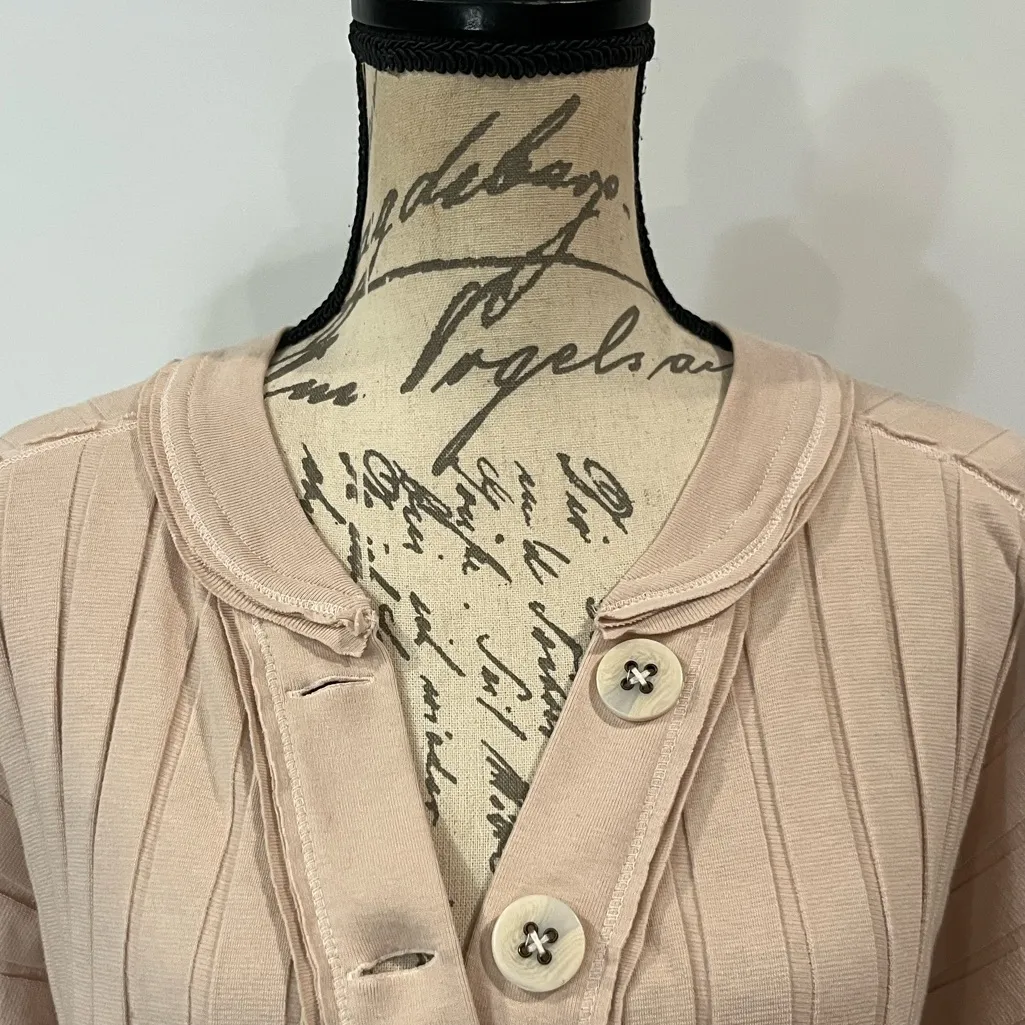 Free People We The Free ‘In The Mix’ slouchy ribbed cotton blend henley top L - Image 4