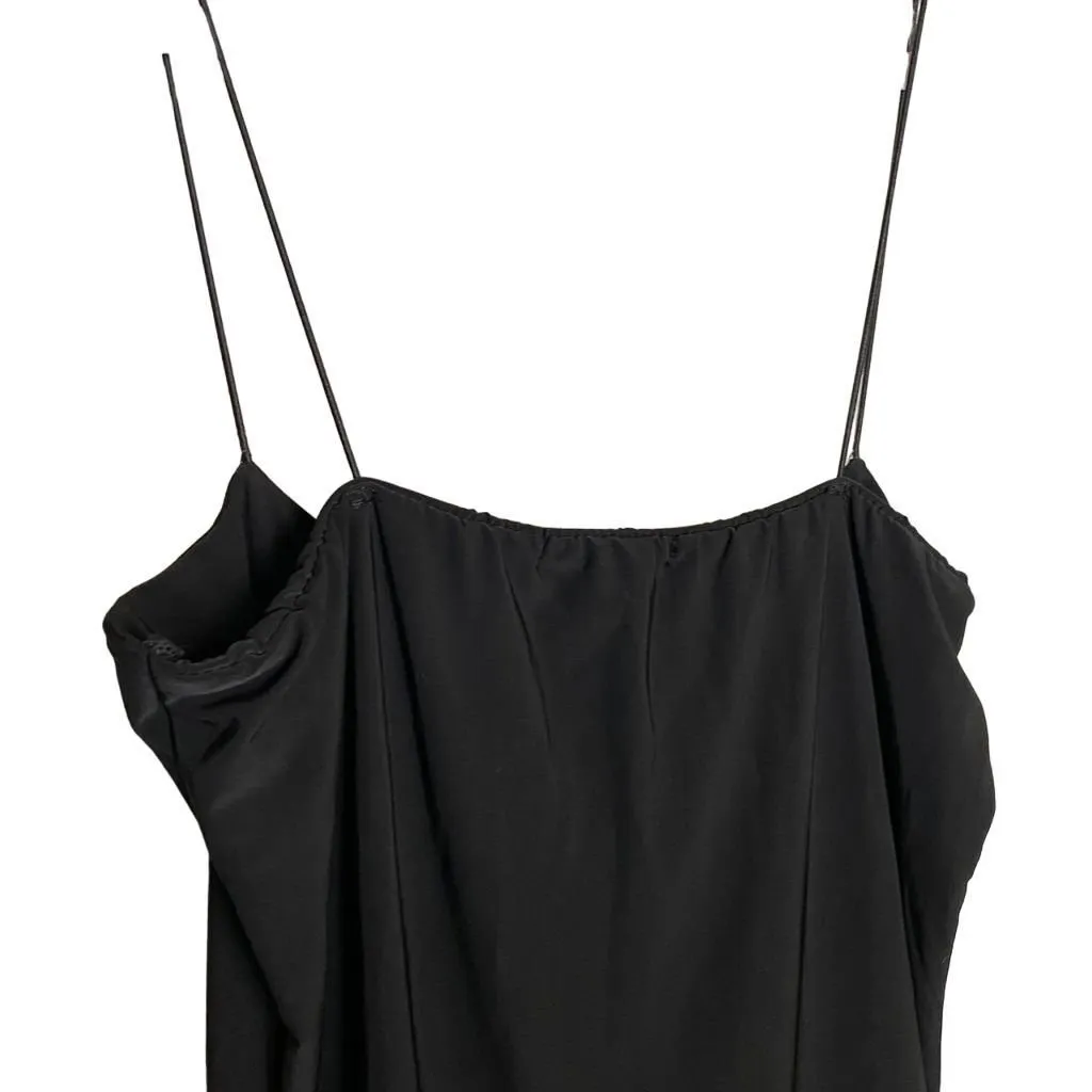 PrettyLittleThing Black Slinky Branded Trim Flared Jumpsuit Women's Size‎ 4 - Image 3