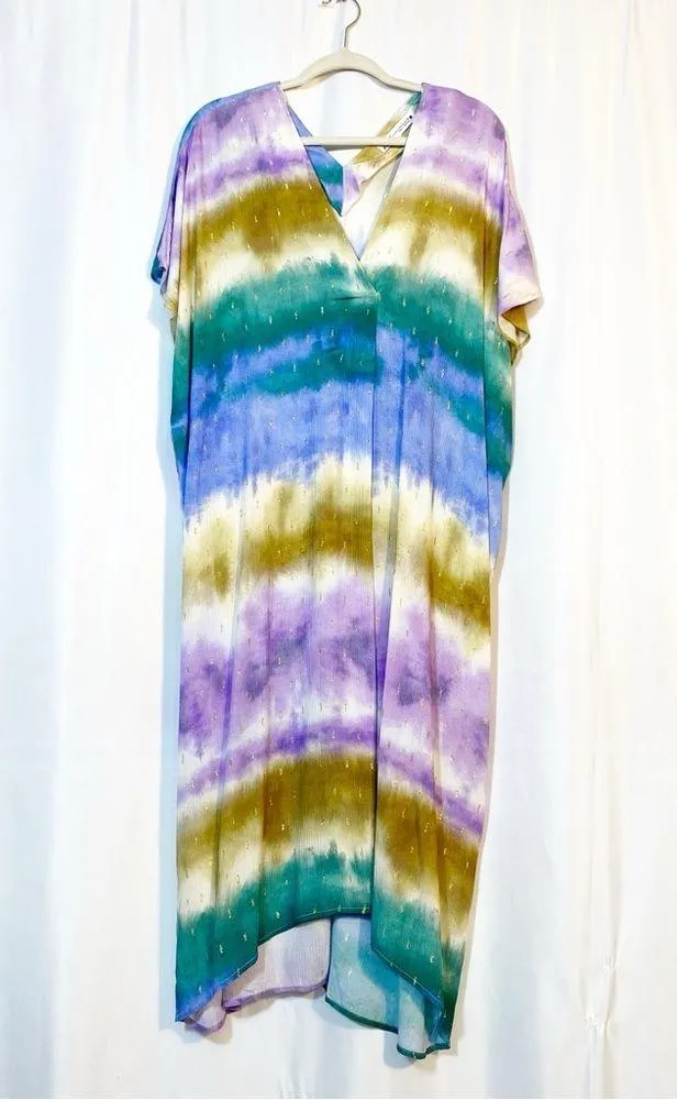 Zara Multicolored Tie Dyed Caftan Tunic Maxi Dress Blogger’s Favorite Fave - Image 2