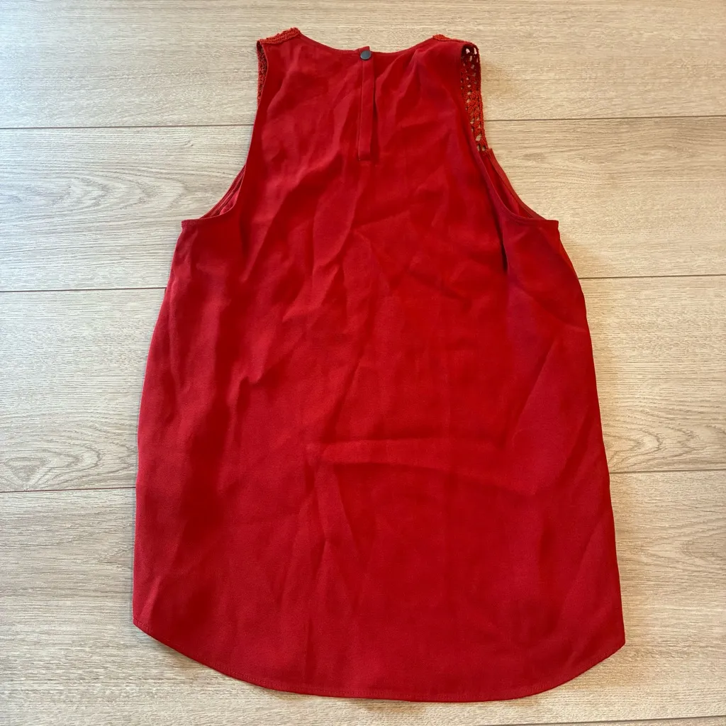 A.L.C. Women’s Quinn Crochet Sleeveless Halter Tank Top Burnt Orange Size 2 - Image 5