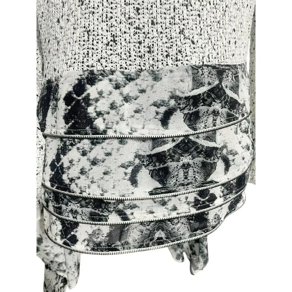 Alberto Makali Size Large  Cardigan Waterfall Art to Wear Abstract Boho - Image 6