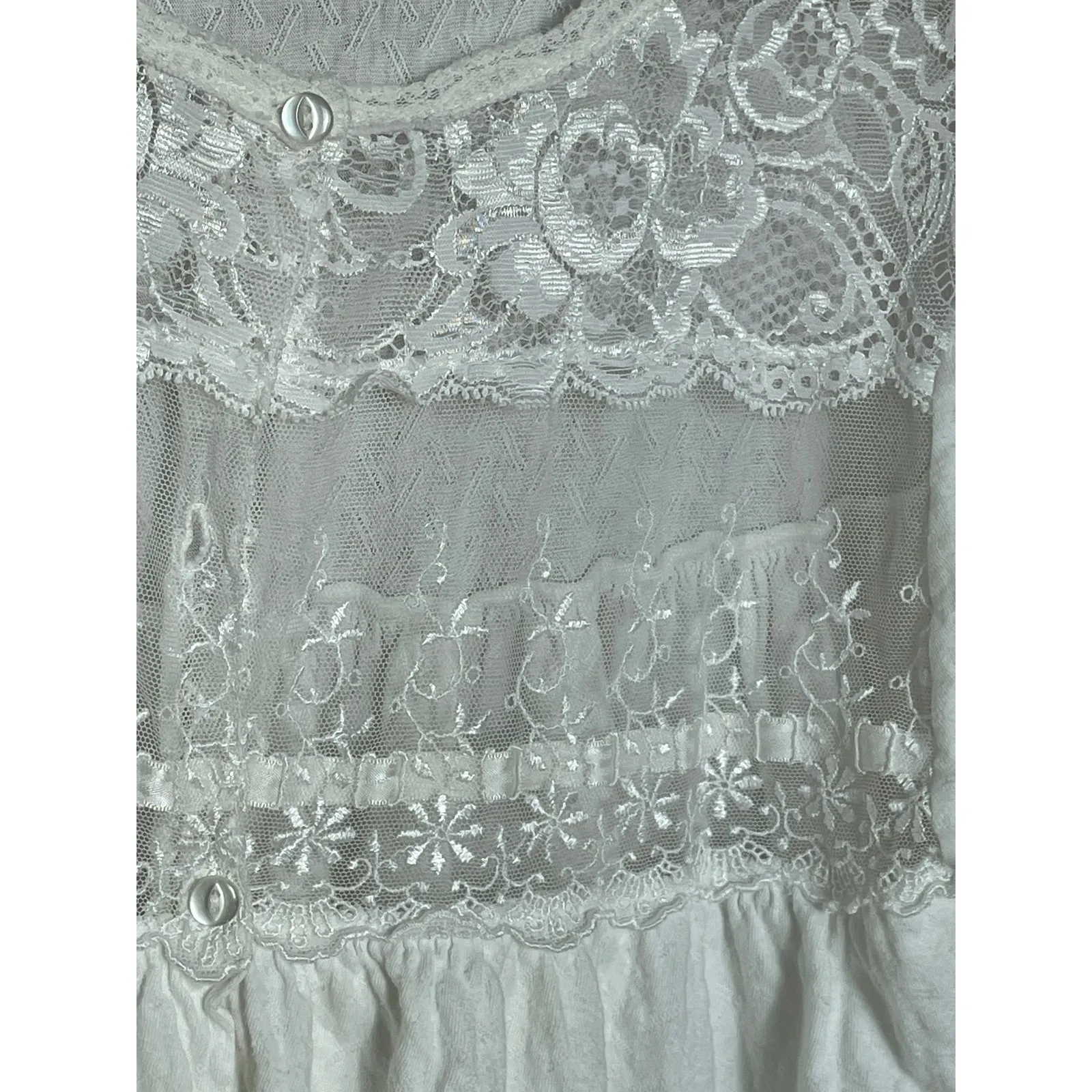 Christian Dior Vintage White Lace Nightgown – 1960s/70s Small - Image 5