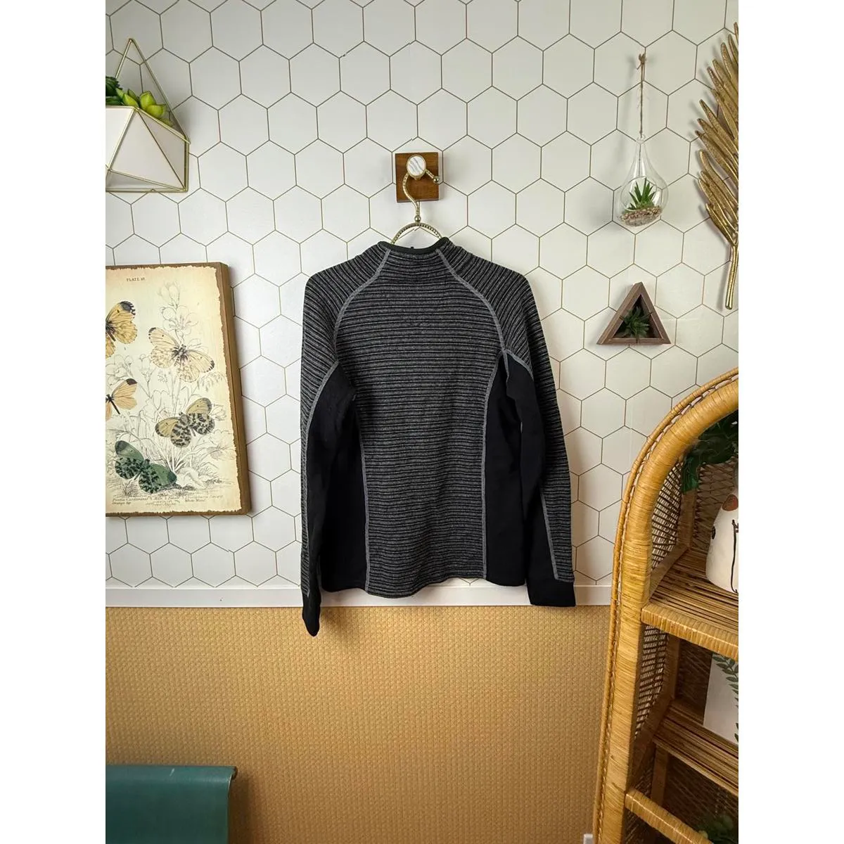 Kuhl Chianti Fleece Wool Blend Black and Gray Half-Zip Pullover - Size - Medium - Image 3