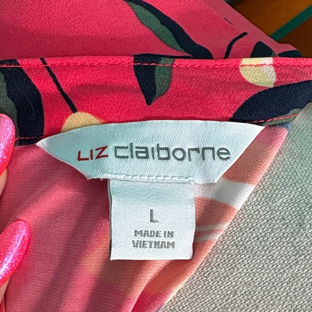 Liz Claiborne coral Floral Blouse - Image 10
