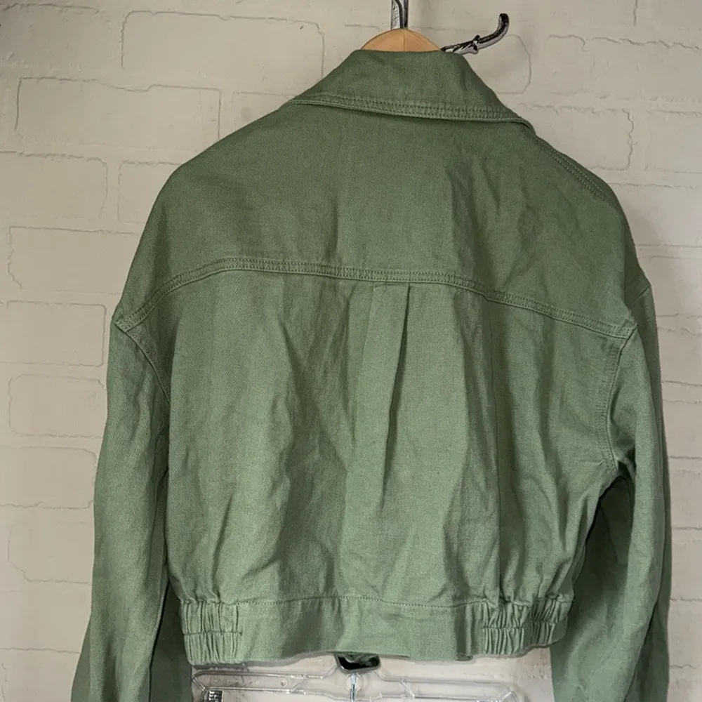 Blank NYC jacket Green Double-Breasted cropped trench medium NEW moto - Image 5