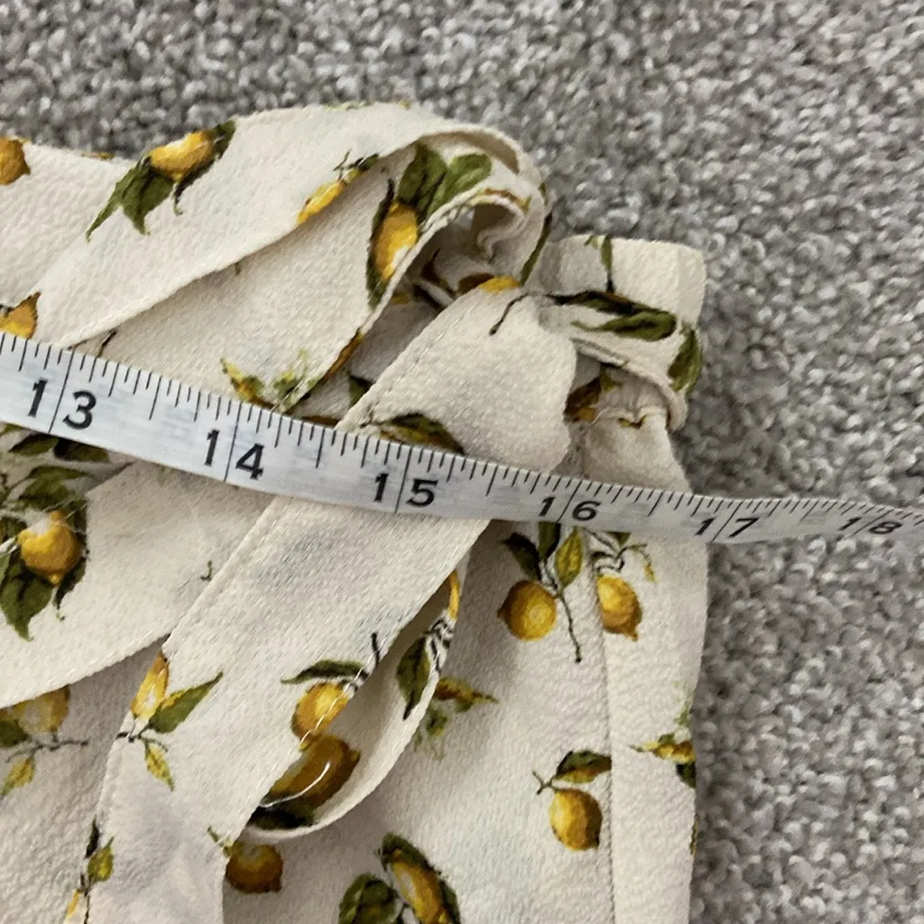 Max Studio Natlemha Faux Wrap High-Low Ruffle Midi Skirt (XL) Lemon Print NWT - Image 12