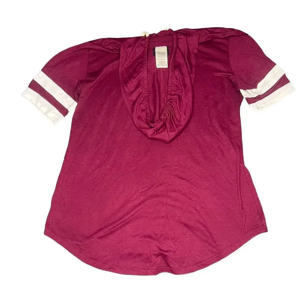 Harry Potter‎ Hogwarts Women's Burgundy Hoodie T-Shirt Juniors Size Large - Image 3
