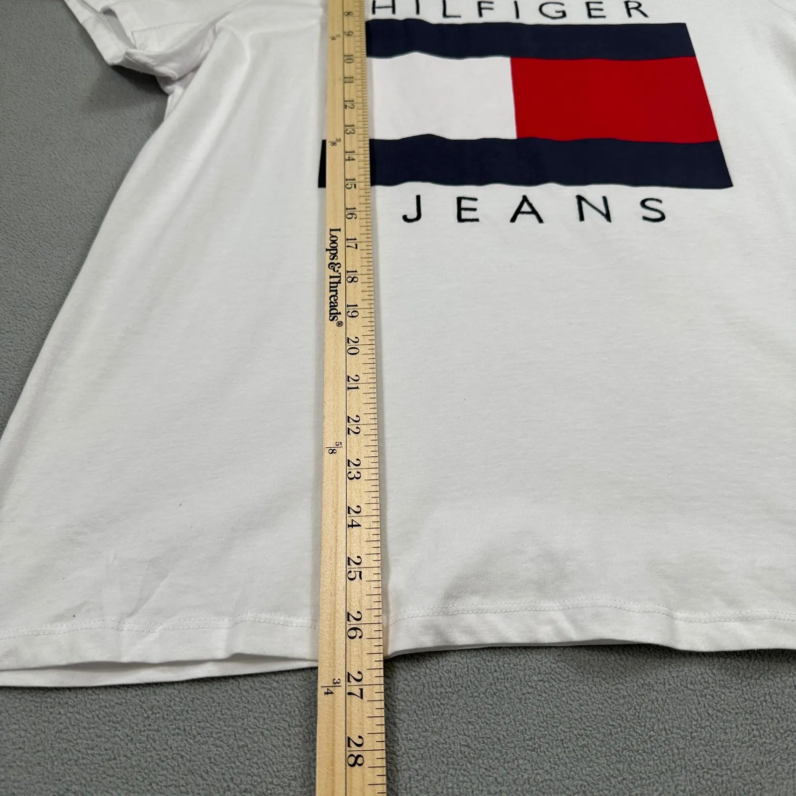 NWT Tommy Hilfiger Jeans Shirt 0X Womens White Graphic Tee Short Sleeve Top - Image 5